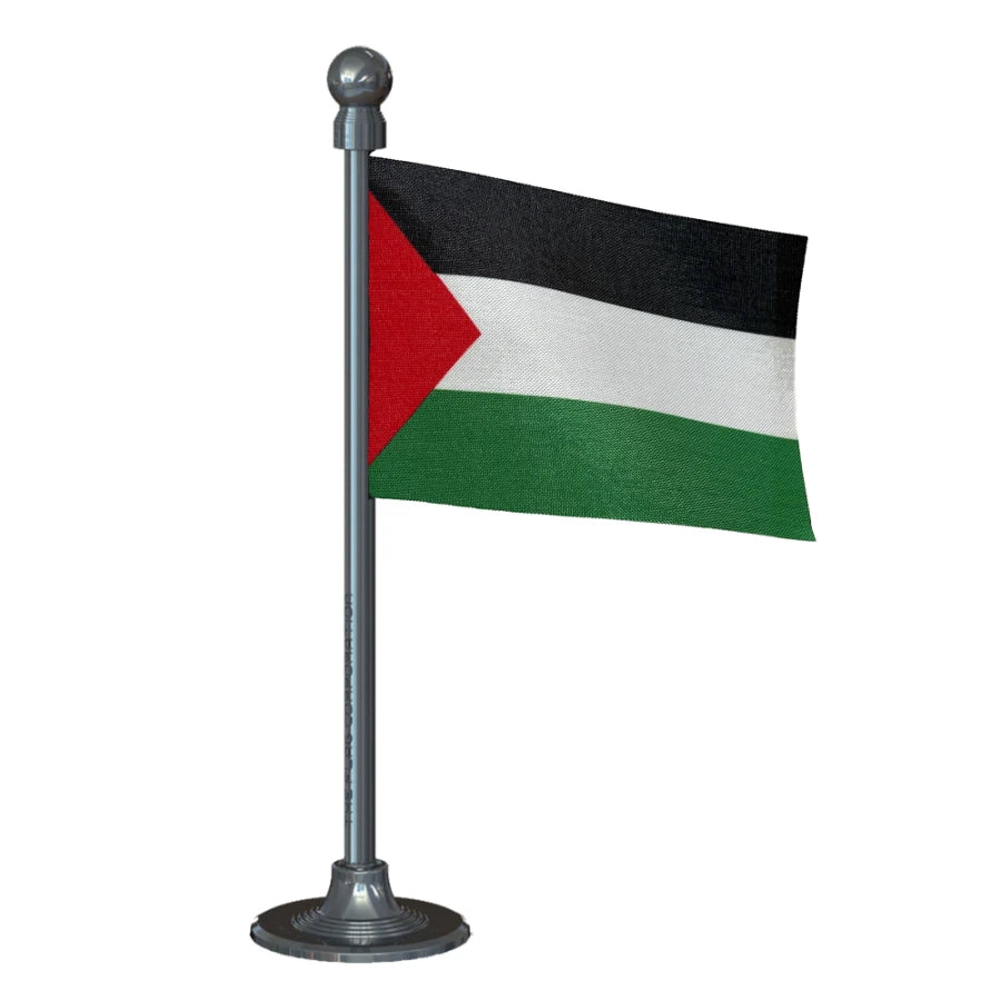 Palestine Car Dashboard Flag of 2in x 3in With A Steel or Plastic Base