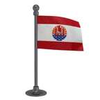 French Polynesia Car Dashboard Flag of 2in x 3in With A Steel or Plastic Base