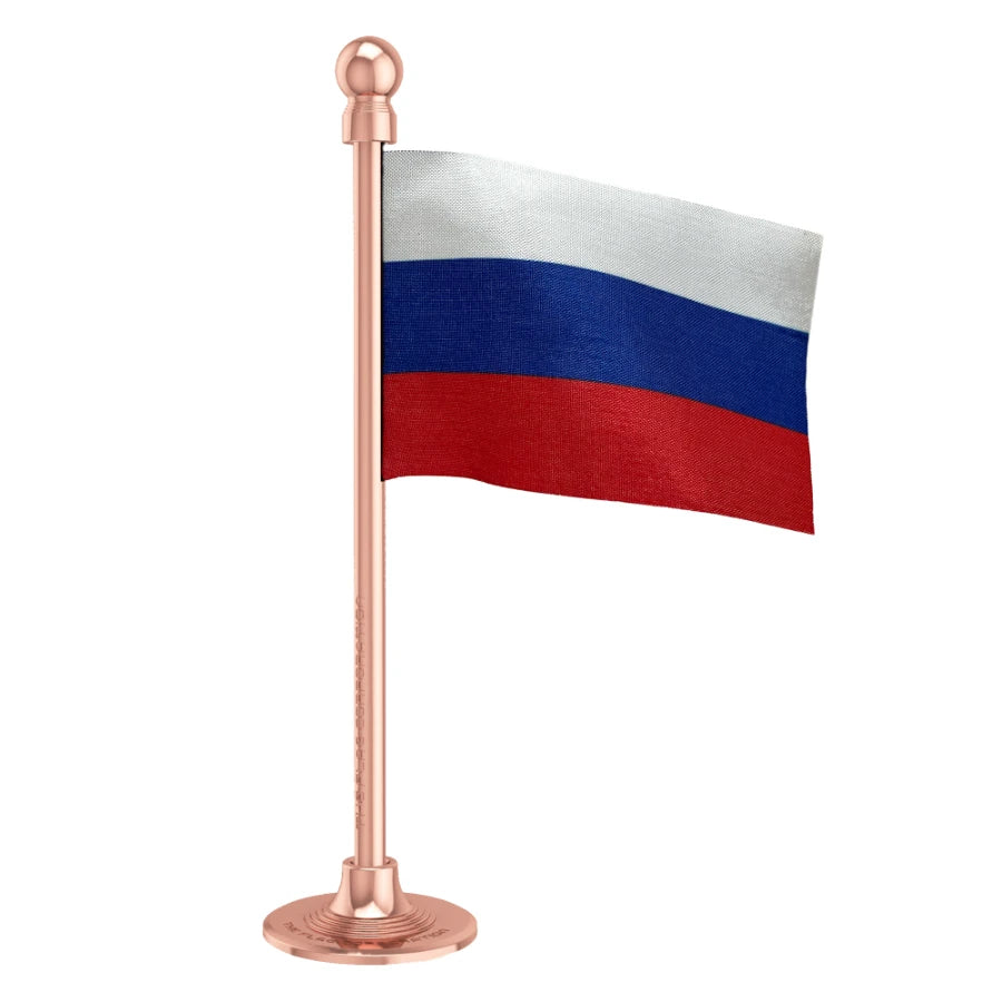 Russia Car Dashboard Flag of 2in x 3in With A Steel or Plastic Base
