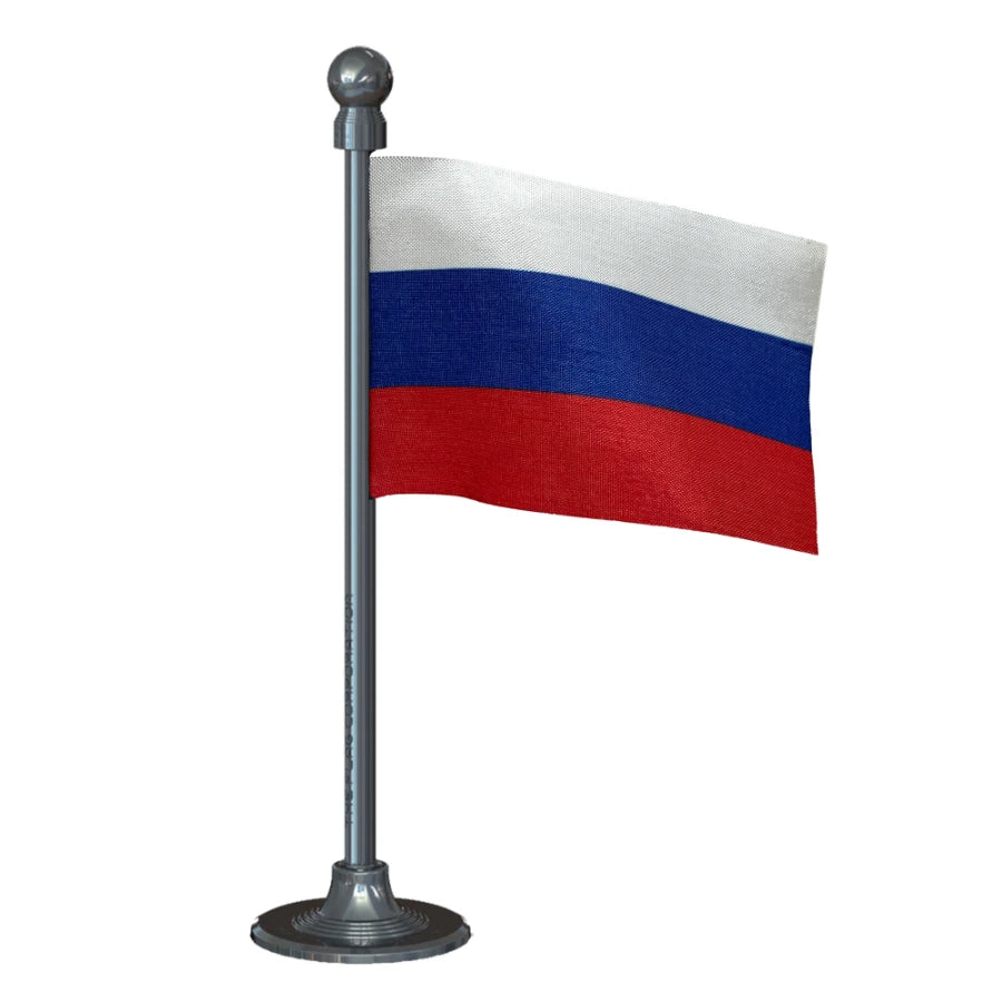 Russia Car Dashboard Flag of 2in x 3in With A Steel or Plastic Base
