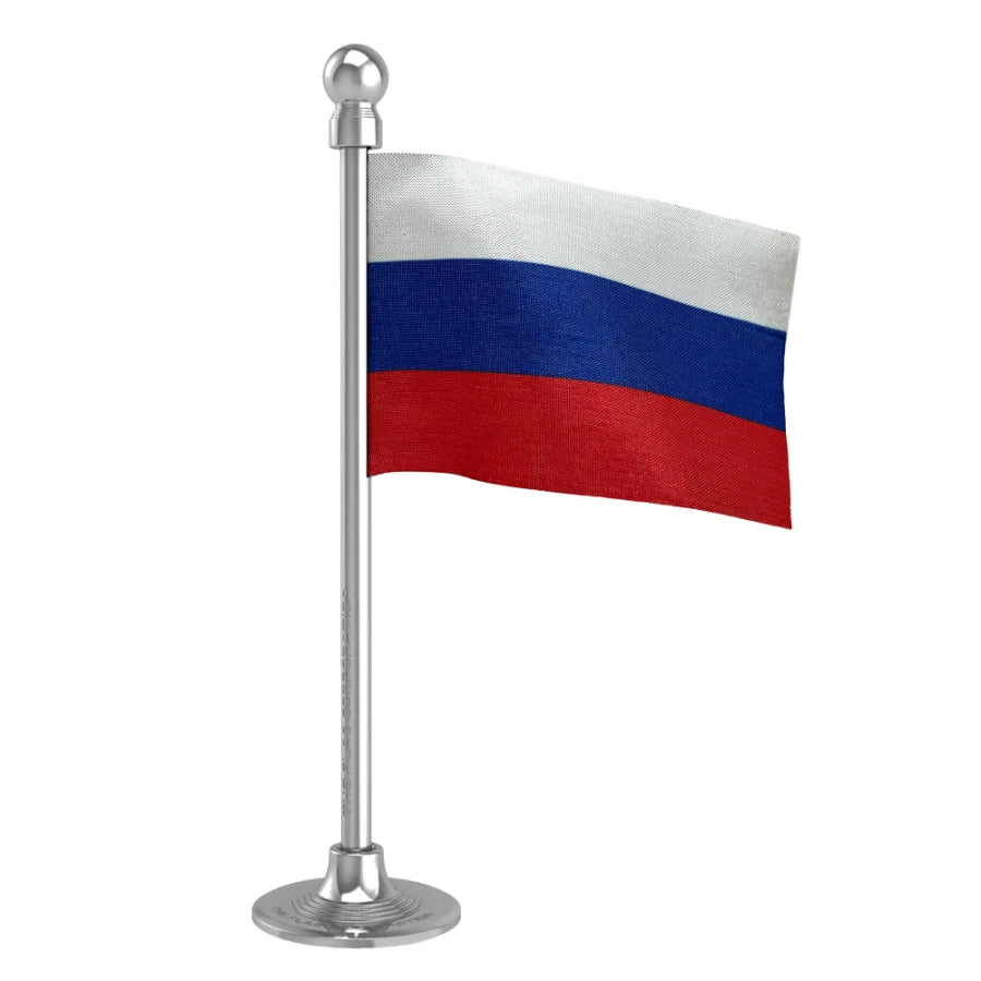 Russia Car Dashboard Flag of 2in x 3in With A Steel or Plastic Base