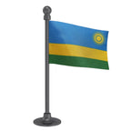 Rwanda Car Dashboard Flag of 2in x 3in With A Steel or Plastic Base