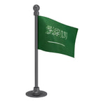 Saudi Arabia Car Dashboard Flag of 2in x 3in With A Steel or Plastic Base