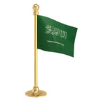 Saudi Arabia Car Dashboard Flag of 2in x 3in With A Steel or Plastic Base
