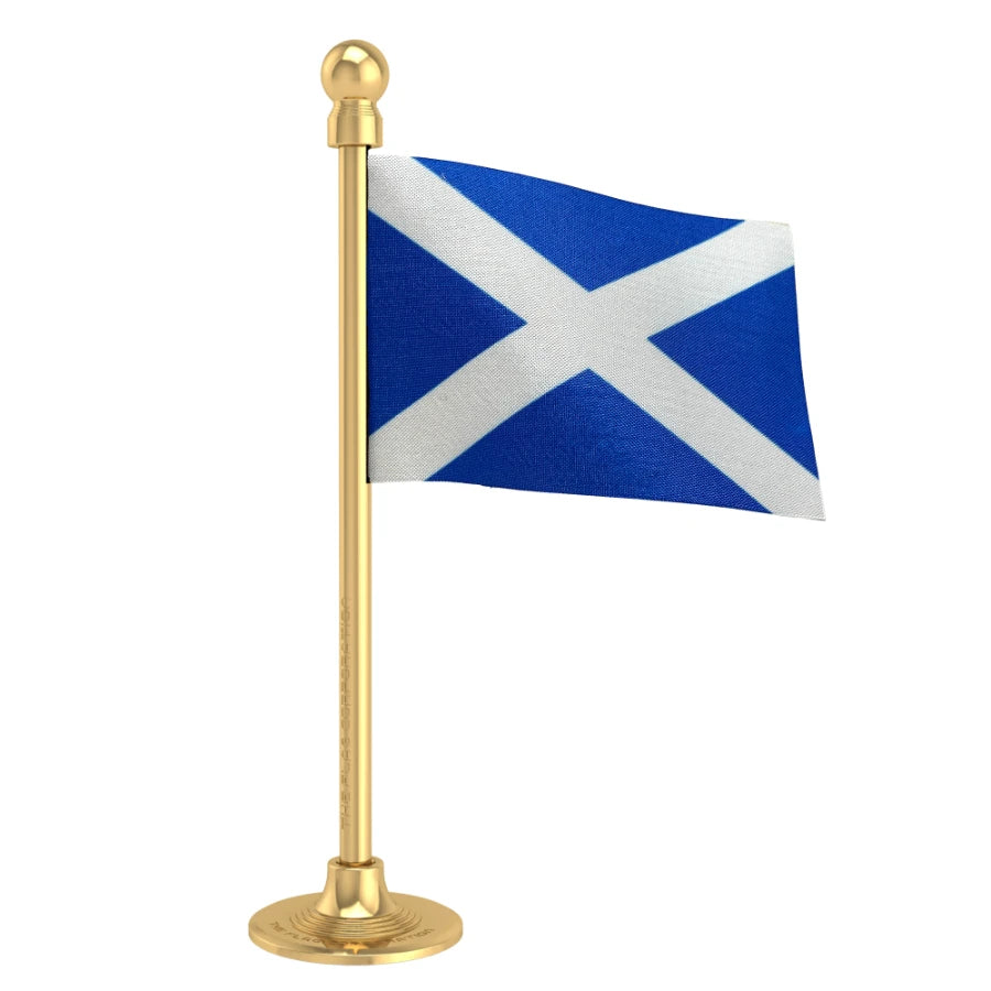 Scotland Car Dashboard Flag of 2in x 3in With A Steel or Plastic Base