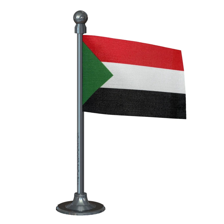 Sudan Car Dashboard Flag of 2in x 3in With A Steel or Plastic Base