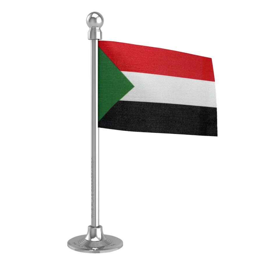 Sudan Car Dashboard Flag of 2in x 3in With A Steel or Plastic Base