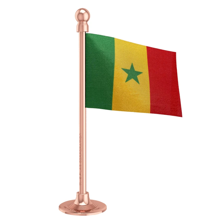 Senegal Car Dashboard Flag of 2in x 3in With A Steel or Plastic Base