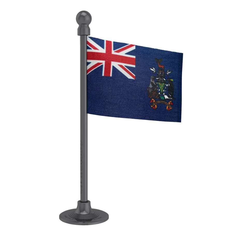 South Georgia & The South Sandwich Islands Car Dashboard Flag of 2in x 3in With A Steel or Plastic Base