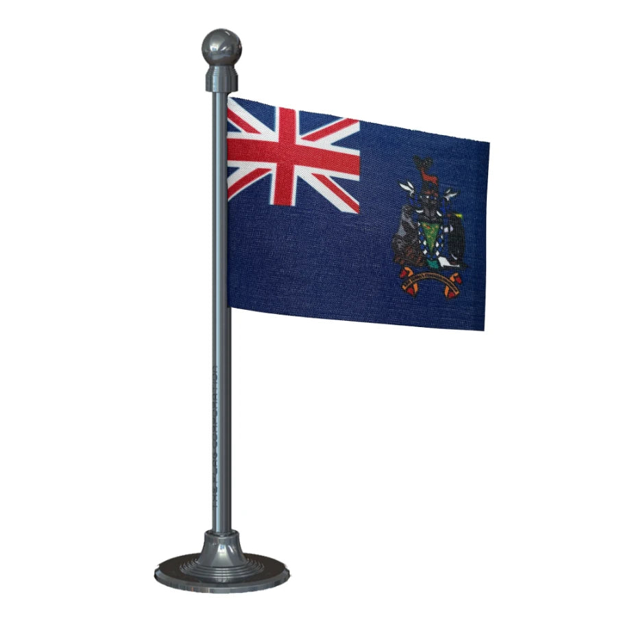 South Georgia & The South Sandwich Islands Car Dashboard Flag of 2in x 3in With A Steel or Plastic Base