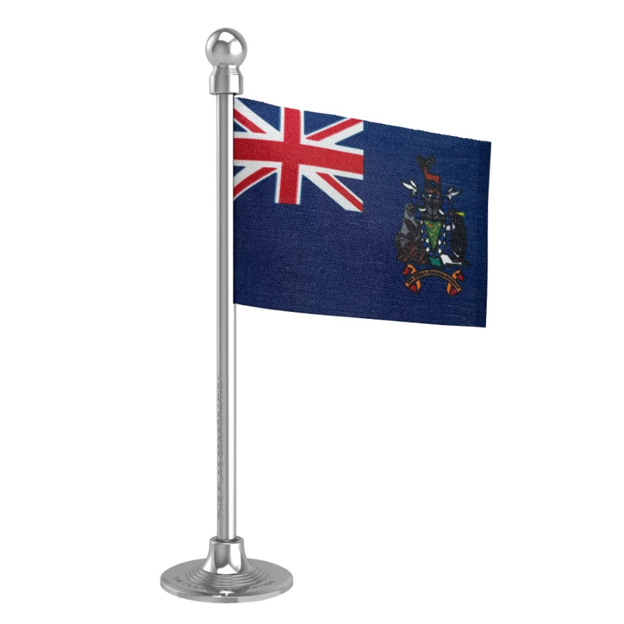 South Georgia & The South Sandwich Islands Car Dashboard Flag of 2in x 3in With A Steel or Plastic Base