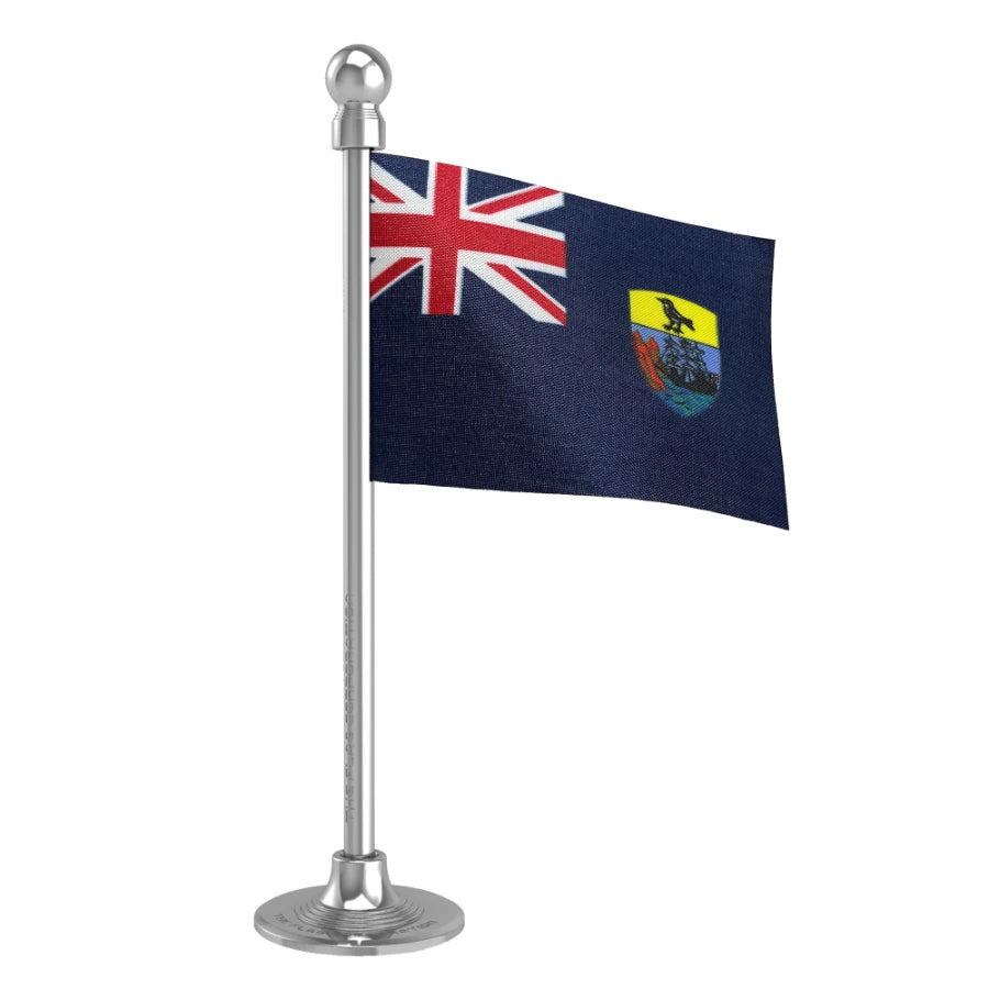 Saint Helena Car Dashboard Flag of 2in x 3in With A Steel or Plastic Base