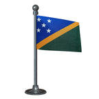Solomon Islands Car Dashboard Flag of 2in x 3in With A Steel or Plastic Base
