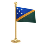 Solomon Islands Car Dashboard Flag of 2in x 3in With A Steel or Plastic Base