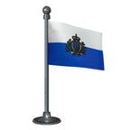San Marino Car Dashboard Flag of 2in x 3in With A Steel or Plastic Base