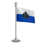 San Marino Car Dashboard Flag of 2in x 3in With A Steel or Plastic Base