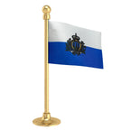 San Marino Car Dashboard Flag of 2in x 3in With A Steel or Plastic Base