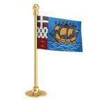 Saint Pierre & Miquelon Car Dashboard Flag of 2in x 3in With A Steel or Plastic Base