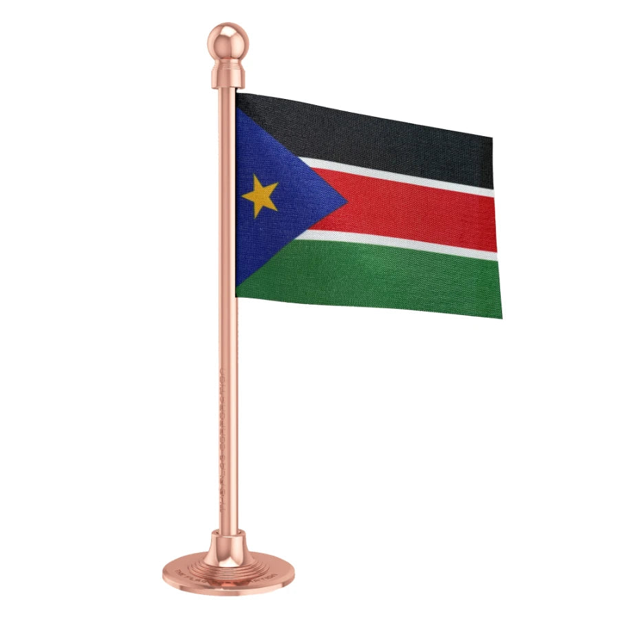South Sudan Car Dashboard Flag of 2in x 3in With A Steel or Plastic Base
