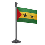 Sao Tome & Principe Car Dashboard Flag of 2in x 3in With A Steel or Plastic Base