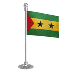 Sao Tome & Principe Car Dashboard Flag of 2in x 3in With A Steel or Plastic Base