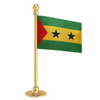 Sao Tome & Principe Car Dashboard Flag of 2in x 3in With A Steel or Plastic Base