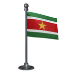 Suriname Car Dashboard Flag of 2in x 3in With A Steel or Plastic Base