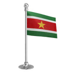 Suriname Car Dashboard Flag of 2in x 3in With A Steel or Plastic Base