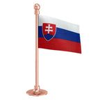 Slovakia Car Dashboard Flag of 2in x 3in With A Steel or Plastic Base