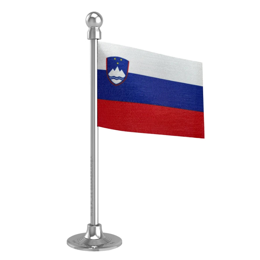 Slovenia Car Dashboard Flag of 2in x 3in With A Steel or Plastic Base