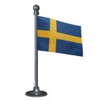Sweden Car Dashboard Flag of 2in x 3in With A Steel or Plastic Base