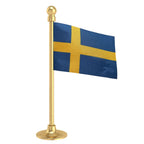 Sweden Car Dashboard Flag of 2in x 3in With A Steel or Plastic Base
