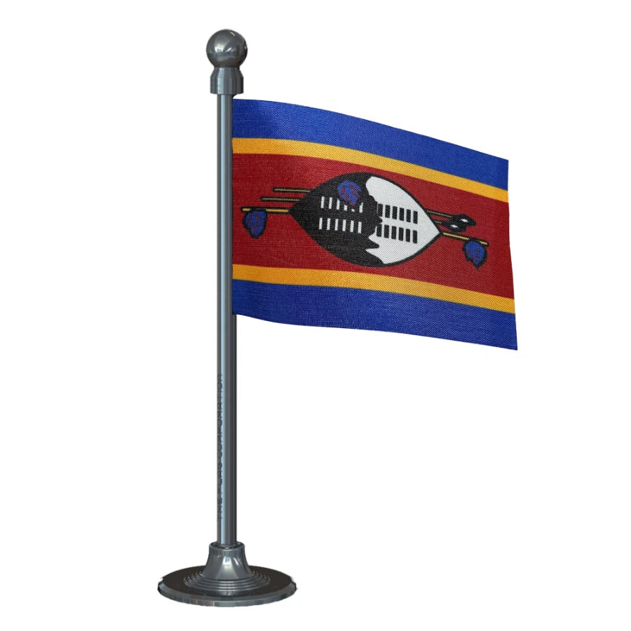 Swaziland Car Dashboard Flag of 2in x 3in With A Steel or Plastic Base