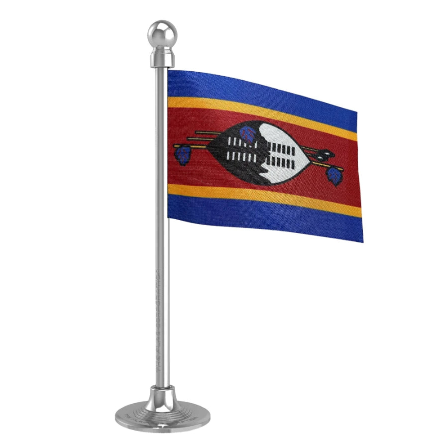 Swaziland Car Dashboard Flag of 2in x 3in With A Steel or Plastic Base