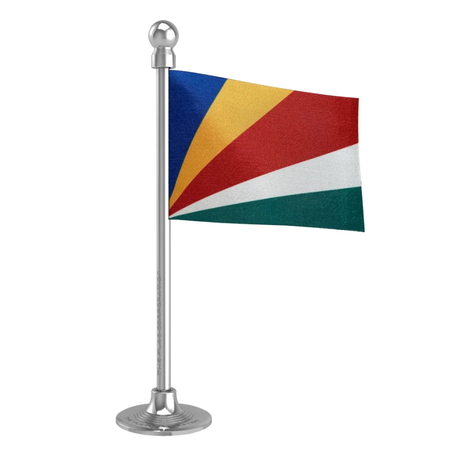 Seychelles Car Dashboard Flag of 2in x 3in With A Steel or Plastic Base