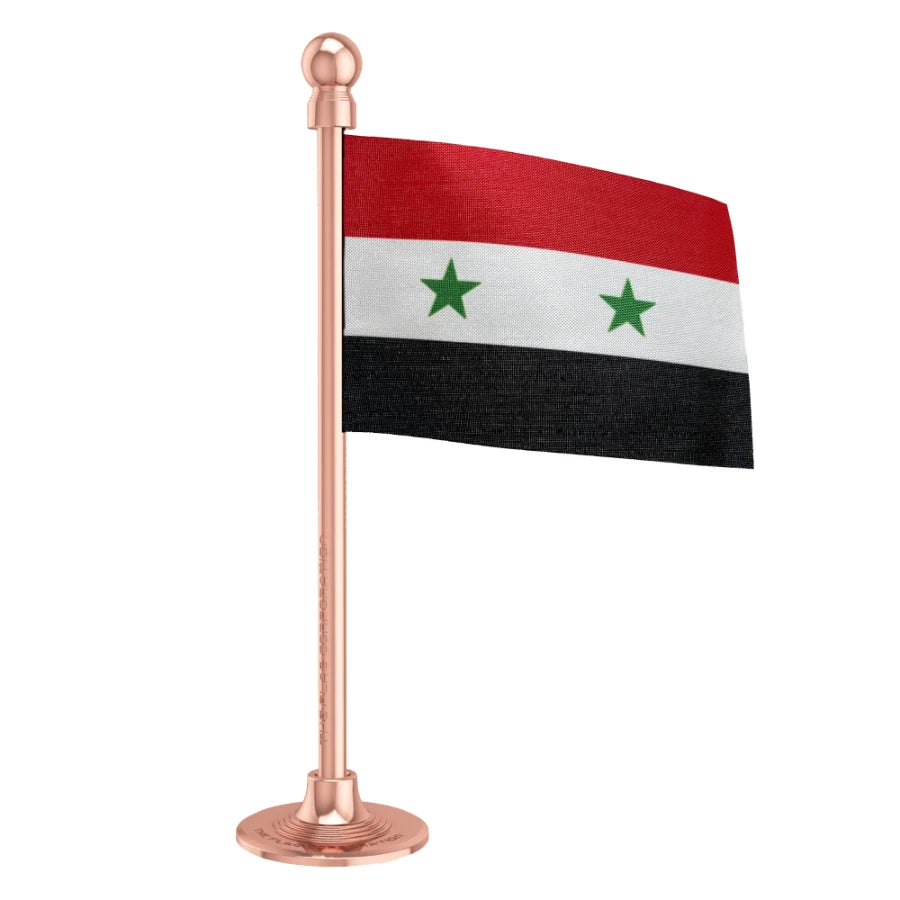 Syria Car Dashboard Flag of 2in x 3in With A Steel or Plastic Base