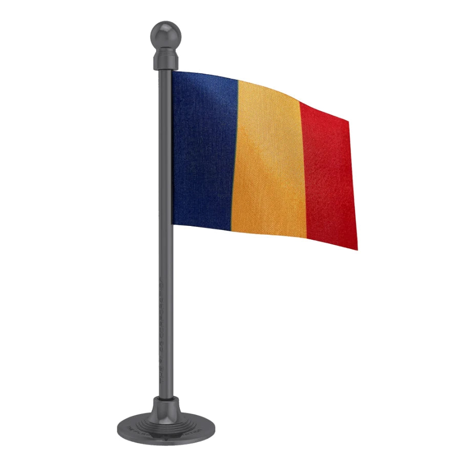 Chad Car Dashboard Flag of 2in x 3in With A Steel or Plastic Base