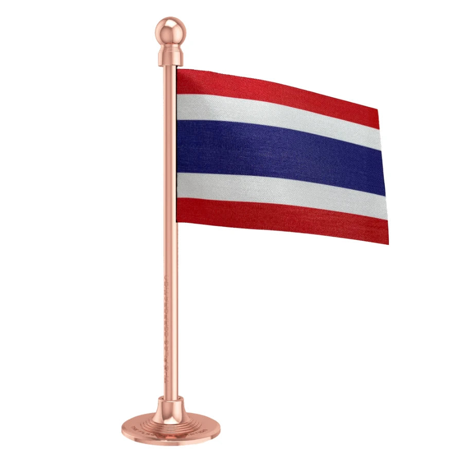 Thailand Car Dashboard Flag of 2in x 3in With A Steel or Plastic Base
