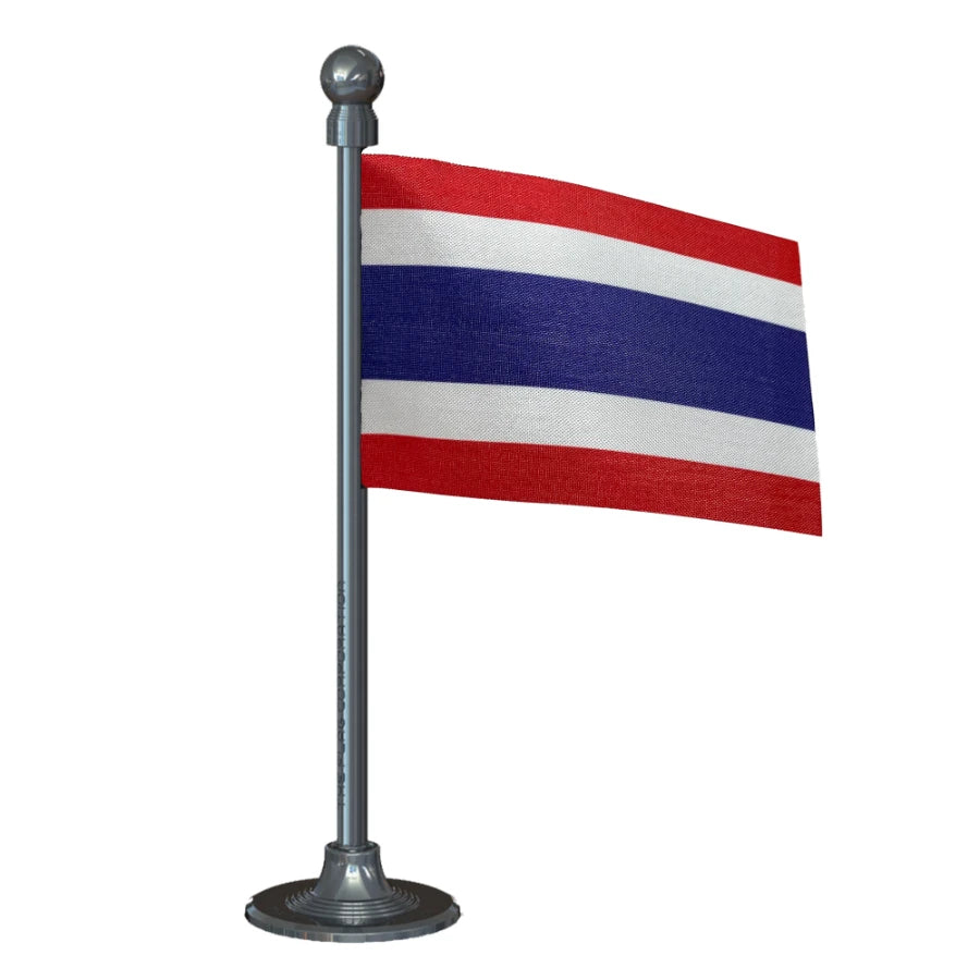 Thailand Car Dashboard Flag of 2in x 3in With A Steel or Plastic Base