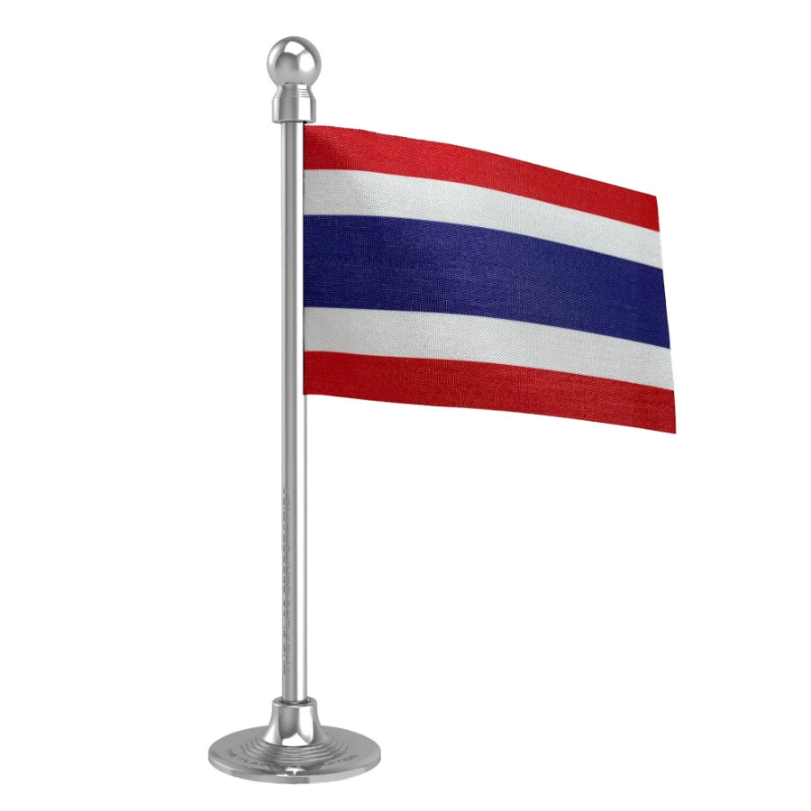 Thailand Car Dashboard Flag of 2in x 3in With A Steel or Plastic Base