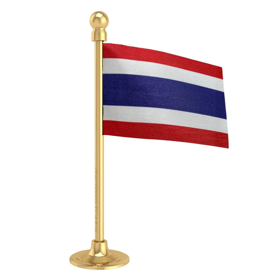 Thailand Car Dashboard Flag of 2in x 3in With A Steel or Plastic Base