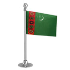 Turkmenistan Car Dashboard Flag of 2in x 3in With A Steel or Plastic Base