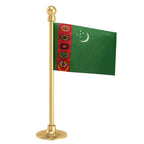 Turkmenistan Car Dashboard Flag of 2in x 3in With A Steel or Plastic Base