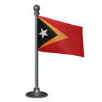 Timor Leste Car Dashboard Flag of 2in x 3in With A Steel or Plastic Base