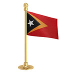 Timor Leste Car Dashboard Flag of 2in x 3in With A Steel or Plastic Base