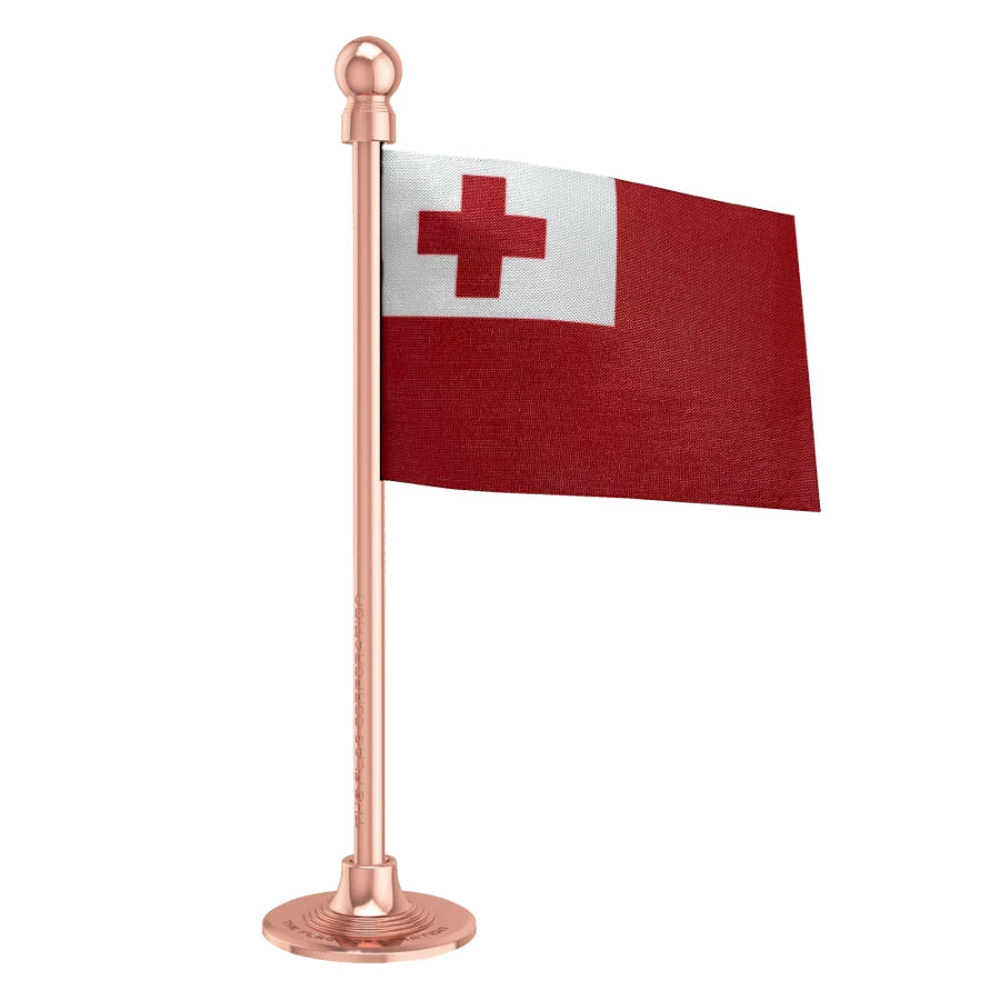 Tonga Car Dashboard Flag of 2in x 3in With A Steel or Plastic Base