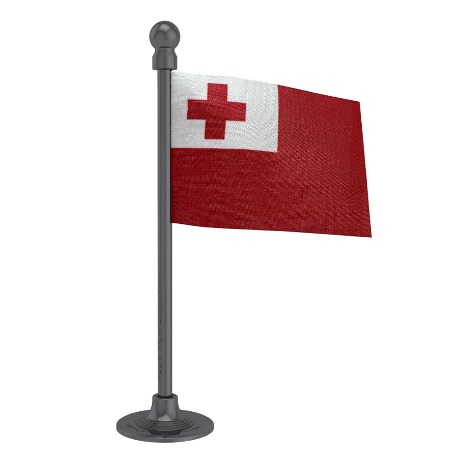 Tonga Car Dashboard Flag of 2in x 3in With A Steel or Plastic Base