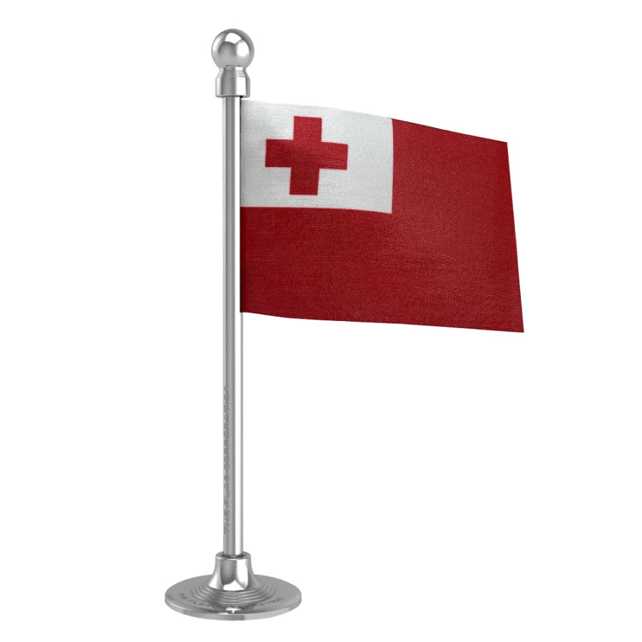 Tonga Car Dashboard Flag of 2in x 3in With A Steel or Plastic Base