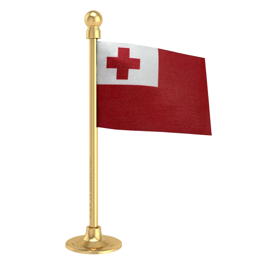 Tonga Car Dashboard Flag of 2in x 3in With A Steel or Plastic Base