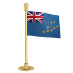 Tuvalu Car Dashboard Flag of 2in x 3in With A Steel or Plastic Base